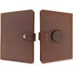 Genuine Leather Airtag and Moto Tag Passport Holder and Wallet for Men and Women RFID Blocking for Secure Traveling and Documentation Organizer