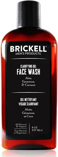 Brickell Men&#039;s Clarifying Gel Face Wash for Men, Natural and Organic Rich Foamin