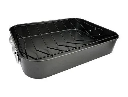 Le Regalo Roasting Pan Stainless Steel Non Stick 14.5”x11.5”x2.<wbr/>25”