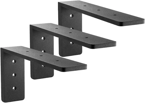 Countertop Support Bracket 3 Pack 16 inch Heavy Duty 3/8&#034; Thick Black Granite...