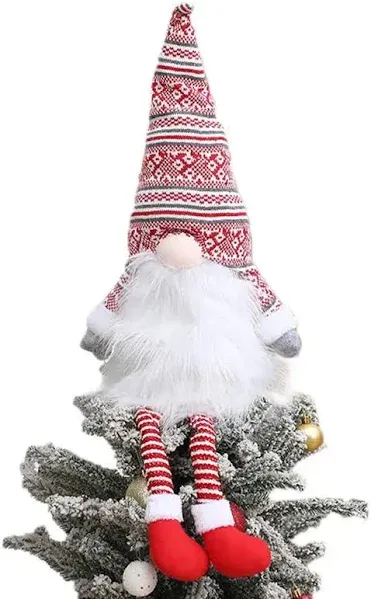 Gnome Christmas Tree Topper,Gnome Christmas Ornaments Santa Gnomes Plush Party Decoration Ornament Supplies