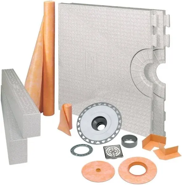 Kerdi-Shower-Kit 48 inch x 48 inch / PVC Stn Steel