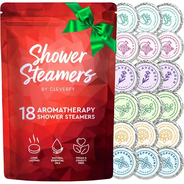 Cleverfy Shower Steamers Aromatherapy - 18 Pack of Shower Bombs with Essentia...