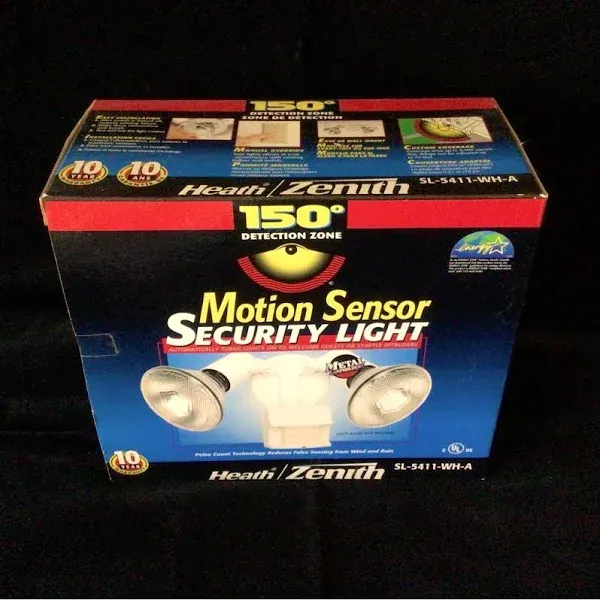 Heavy Duty Motion Sensor Security Light - Deluxe - White - 150 Degree Detection