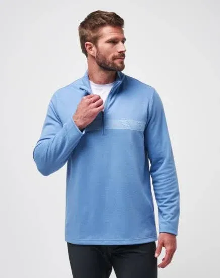 TravisMathew Men's Upgraded Chest Stripe Golf Quarter Zip