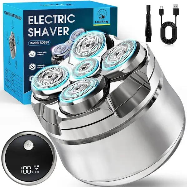 Head Shavers for Bald Men, Magnetic Electric Razor Hair Trimmer for Men Cordless Rechargeable Electric Shavers for Men 100% Waterproof Dry & Wet Beard Grooming Kit with Led Display