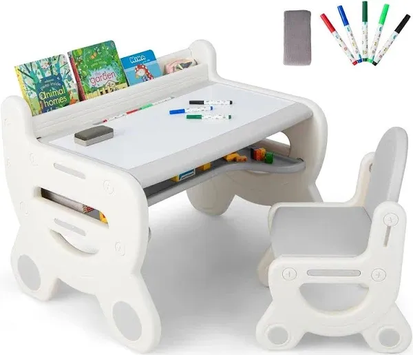 Costway Kids Drawing Table and Chair Set