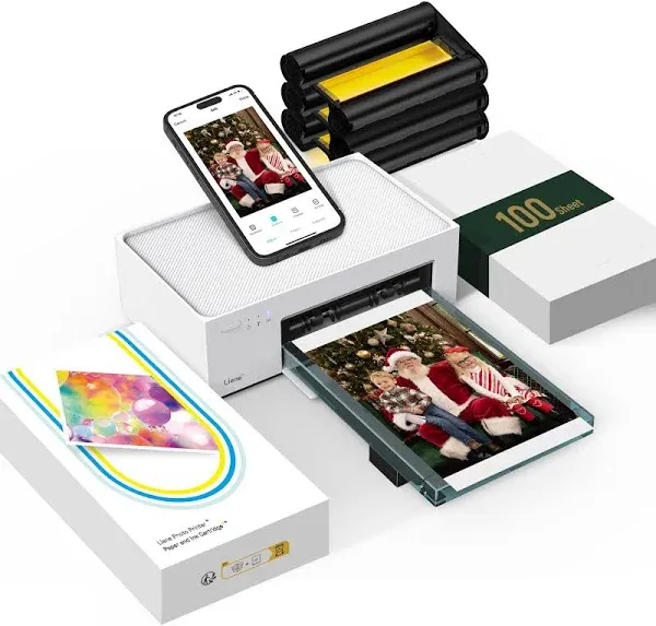 Liene 4x6'' Photo Printer, Wi-Fi Picture Printer, 20 Sheets, Full-Color Photo, Instant Photo Printer for iPhone, Android, Smartphone, Thermal dye Sublimation, Portable Photo Printer for Home Use