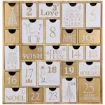  Advent Calendar with 25 Drawers Countdown to Christmas, Refillable Wooden 