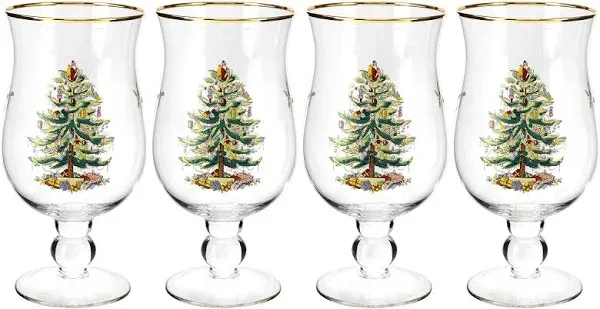 Spode Christmas Tree Tulip Glasses (Set of 4)