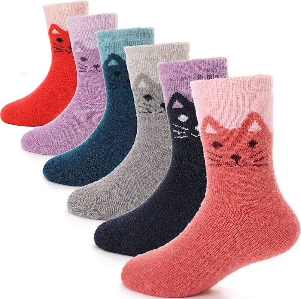 ANTSANG Kids Merino Wool Hiking Socks (6 Pairs)