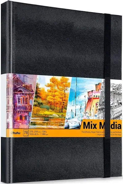 Mix Media Pad, Ohuhu 10.8&#034; x 8.3&#034; Mixed Media Art Sketchbook,