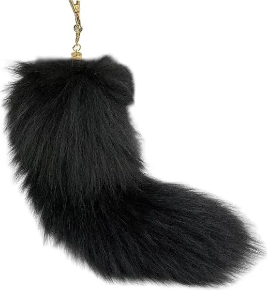 Alpertie Fluffy Real Fox Fur Tail Keychain Tassel Bag Cosplay Toy Handbag Accessory Hook Pendant