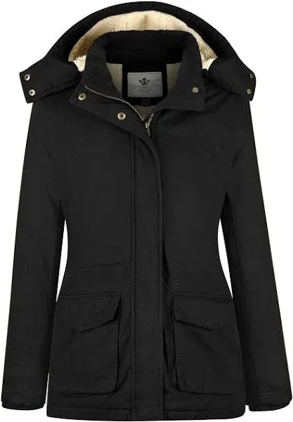 WenVen Women's Winter Warm Sherpa Lined Jacket Heavy Parka Coat with Hood