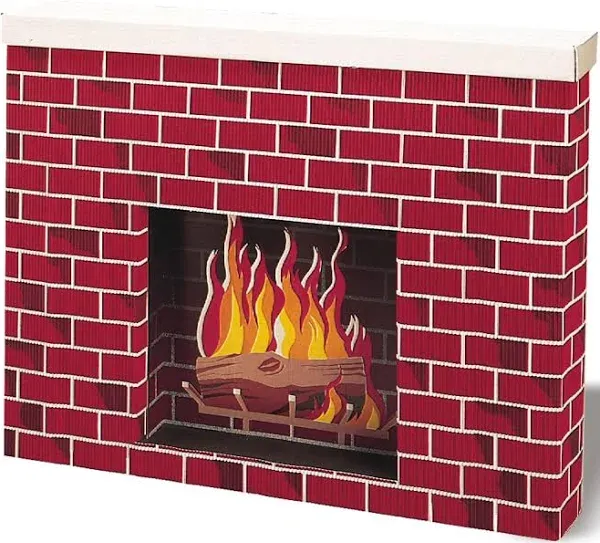 Corobuff Corrugated Fireplace, Tu-Tone Brick, 30"H x 38"W x 7"D, 1 Fireplace