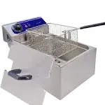 Dulong Commercial Electric Deep Fryer Countertop Stainless Steel Deep Fryer W Temperature Control Single Large Tank French Frie