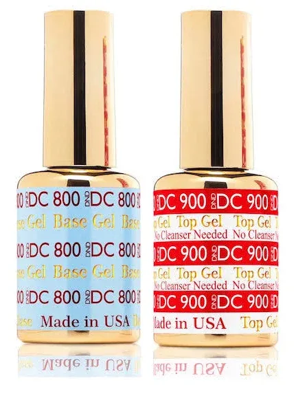 DND DC 800 Base Gel & 900 Top Gel (No Cleanser Needed) Duo Set, Soak Off Gel All in One Base & Top Coat Kit for Daisy Nails - Top 900 / Base 800