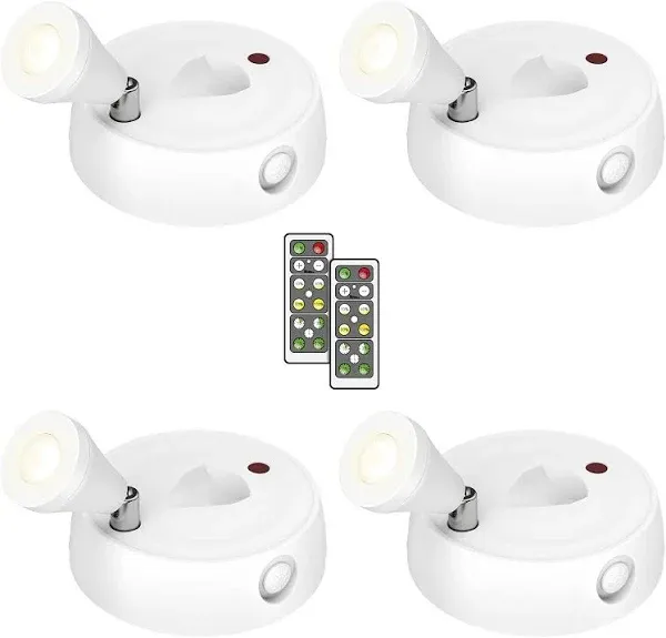 Olafus Spot Lights Indoor 4 Pack Wireless Spotlight Battery Operated