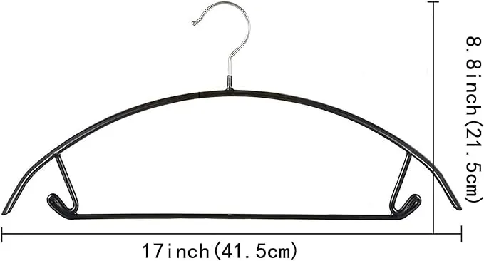 Premium PVC Coating Metal Hangers 40 Pack, Heavyduty, Non Slip Slimline, Suit Jacket T Shirt Hangers, Gold Hooks, Space Saving Clothes Hanger (Black)