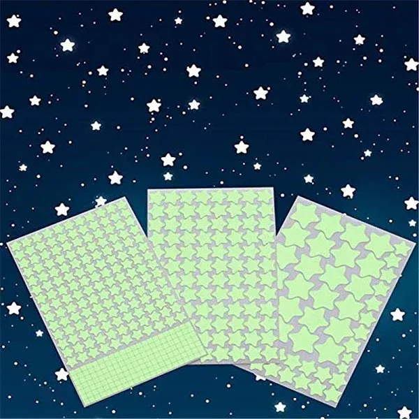 Glow in the Dark Stars Wall Stickers, Glowing Stars for Ceiling and Wall Decals,