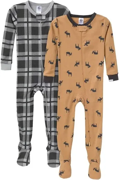 Gerber Baby Boys' 2-Pack Snug Fit Footed Pajamas