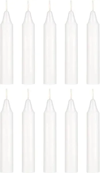 Mega Candles 10 pcs Unscented White Exquisite Mini Taper Candles, 4 Inch Tall x 3/4 Inch Diameter, Supreme Chimes, Enchantment, Rituals, Casting Spells, Witchcraft, Wiccan, Altar, Magic, Metaphysical