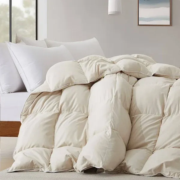 All-Season Medium Warmth White Goose Down Comforter with