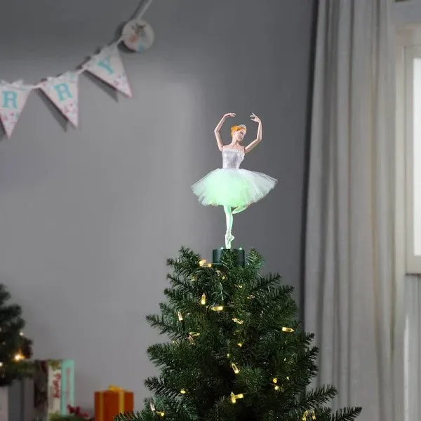 12 in. Fiber-Optic Animated Tree Topper - Ballerina