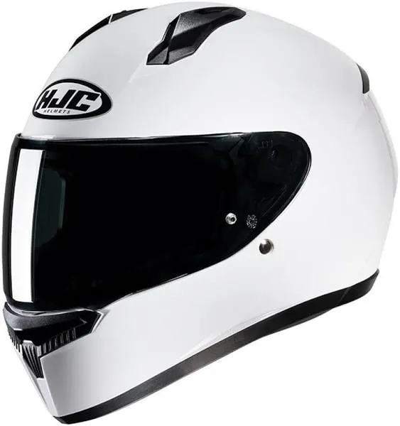 HJC C10 Solid Full Face Motorcycle Helmet (White, Large)