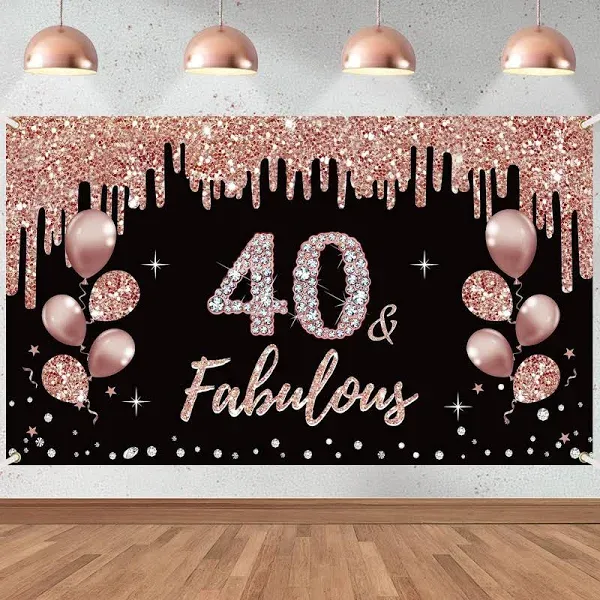 Trgowaul 40th Birthday Decorations Banner for Women