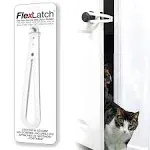 Cat Door Holder Latch - Bright White Cat Door Alternative Installs Fast Flex Latch Strap Let's Cats in and Keeps Dogs Out of Litter & Food. Safe Baby Proof One Piece No Measuring Extra Easy