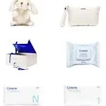 Coterie The Newborn Gift Set, Diapers Newborn (31 Count) Size 1 (33 Count) 1 Wipe Pack (18 Count) Made with Plant-Based fibers, Hypoallergenic, Desig