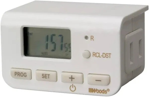 Woods 50027 50027WD Indoor 24-Hour Digital Plug-in Timer, 1 Polarized 