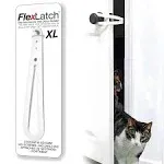 FlexLatch Cat Door Holder Latch - Extra Large Cat Door Alternative Installs Fast Flex Latch Strap Let's Cats in and Keeps Dogs Out of Litter & Food.