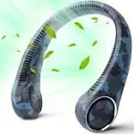 Portable Neck Fan, Hands Free Bladeless Fan, 360° Cooling Blue Camouflage