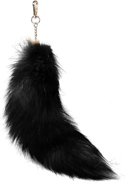 Huge Faux Fur Fox-Tail Keychain Pompoms Bag Pendant Gift for Women Girl