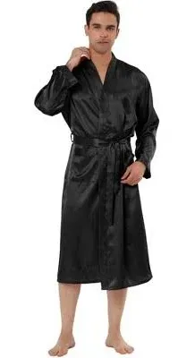 Men's Satin Long Sleeve Robe