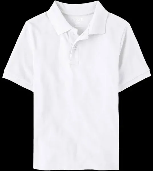 The Children&#039;s Place Boys Size Large 10-12 White Short Sleeve Uniform Pique Polo