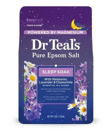 Dr Teal&#039;s Pure Epsom Salt Melatonin Melatonin Sleep Soak, Lavender and Chamom...