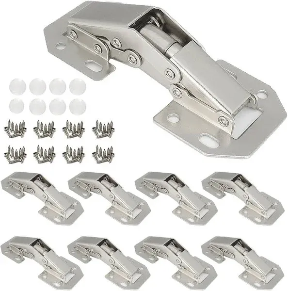 10-Pack Hidden Hinges for Cabinet Doors Frameless Cabinet Hinges Concealed Su...