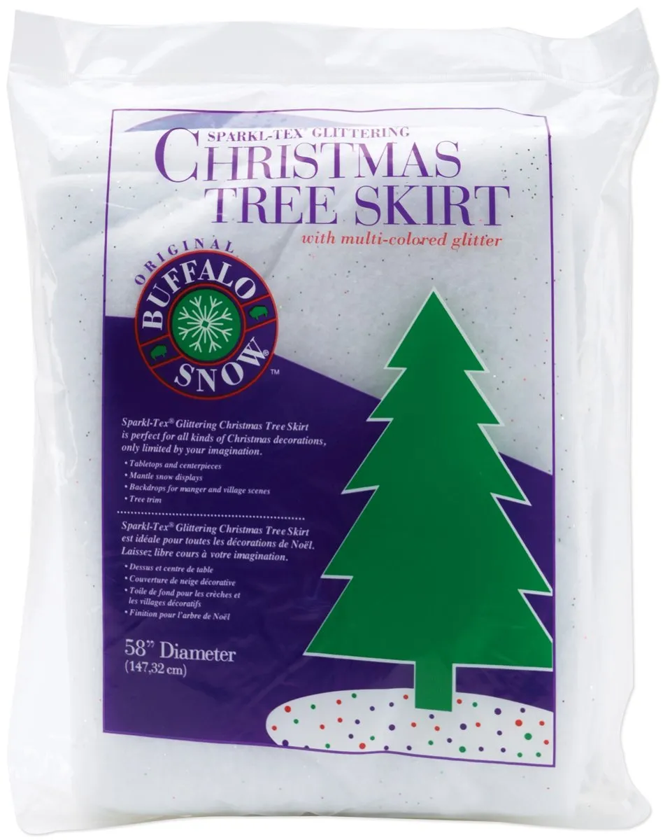 Ace Trading 56 in. Snow Glitter Treeskirt