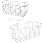 Hanging Kitchen Baskets Adhesive Sturdy Wire Storage Baskets with Kitchen Foo...