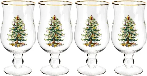 Christmas Tree Tulip Glasses Set of 4