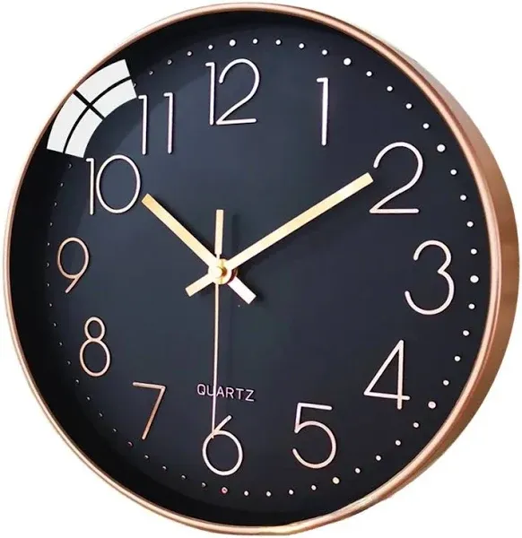 12 Inch Wall Clocks Battery Operated, Modern Wall Clock for Living Room Bedroom 