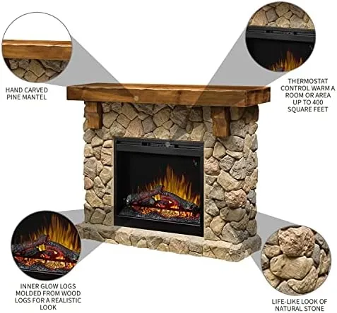 Dimplex Fieldstone Electric Fireplace SMP-904-ST