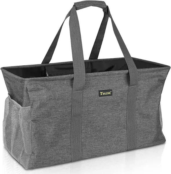 Extra Large Utility Tote Bag with Wire Frame for Storage (Gray, 22&#039;&#039;X12&#039;&#039;X10&#039;&#039;<wbr/>)