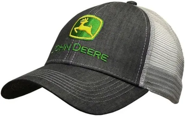 John Deere Hat Trucker Mesh Baseball Cap Black Green New With Tags