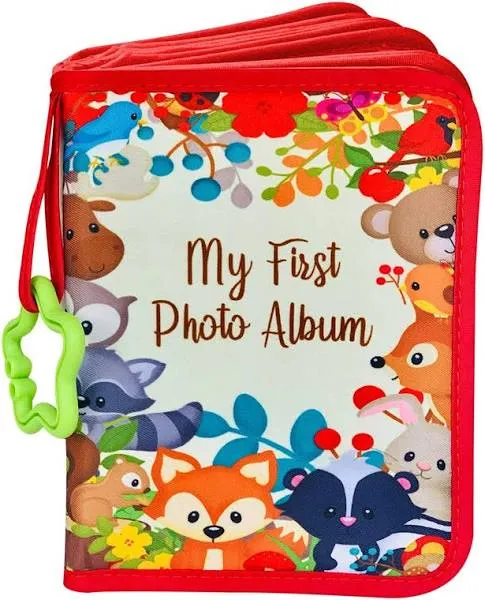 ToddleBee Baby Photo Album - Soft Book First 1 Count (Pack of 1), red 