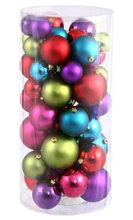 2.4&quot;/3&quot;/4&quot; Multi-Colored Shiny/Matte Ball Christmas Ornaments 50 Per Box