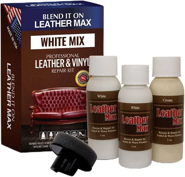 Leather Max Quick Blend Refinish and Repair Kit Restore Couches White Blend NEW